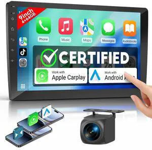 TANSHN 9 Inch Double DIN Car Stereo with Wireless Apple CarPlay & Android Auto, Android Touchscreen Radio with Bluetooth, DSP Audio, GPS Navigation, FM/RDS, Backup Camera Support TANSHN 9 Inch Double DIN Car Stereo with Wireless Apple CarPlay & Android Auto, Android Touchscreen Radio with Bluetooth, DSP Audio, GPS Navigation, FM/RDS, Backup Camera Support