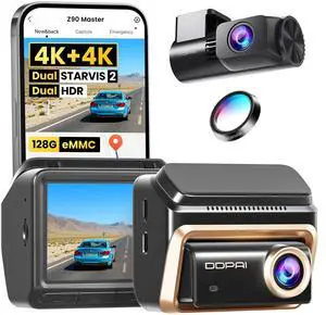 DDPAI Dual 4K Dashcam,Dashcams for Car with Free 128G eMMC + CPL,Dual STARVIS 2 IMX678 + IMX678 Sensors Front and Rear Car Camera,AI ISP Night Vision 2.0,4G,ADAS,WiFi,24H Parking Mode,Z90 Master Dual DDPAI Dual 4K Dashcam,Dashcams for Car with Free 128G eMMC + CPL,Dual STARVIS 2 IMX678 + IMX678 Sensors Front and Rear Car Camera,AI ISP Night Vision 2.0,4G,ADAS,WiFi,24H Parking Mode,Z90 Master Dual