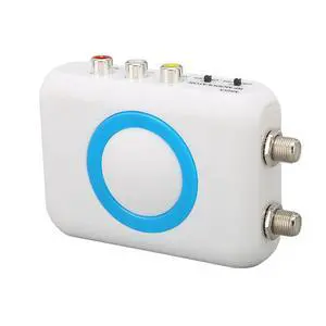 Dilwe RF Modulator Coaxial Adapter, M65A NTSC HD VHF Demodulator Converter with Cable, HD Input, AV Output, RF Output for CATV System Dilwe RF Modulator Coaxial Adapter, M65A NTSC HD VHF Demodulator Converter with Cable, HD Input, AV Output, RF Output for CATV System