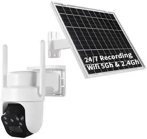 EDSACE 24/7 Recording AOV Outdoor Solar-Powered Security Camera - 100% Wireless Outdoor Home Surveillance Camera, PTZ Camera, Automatic Human Tracking, 2K Color Night Vision Support 5Ghz 2.4G W EDSACE 24/7 Recording AOV Outdoor Solar-Powered Security Camera - 100% Wireless Outdoor Home Surveillance Camera, PTZ Camera, Automatic Human Tracking, 2K Color Night Vision Support 5Ghz 2.4G W