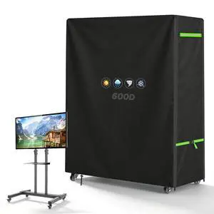 ZUYIYY Outdoor TV Cover for 60-65 Inch Screen, 600D Heavy Duty Waterproof Rolling TV Stand Cover for Mobile TV Cart on Wheels, Weatherproof Patio TV Protector with Zipper & Buckles, 59"Lx15"Wx55"H ZUYIYY Outdoor TV Cover for 60-65 Inch Screen, 600D Heavy Duty Waterproof Rolling TV Stand Cover for Mobile TV Cart on Wheels, Weatherproof Patio TV Protector with Zipper & Buckles, 59"Lx15"Wx55"H