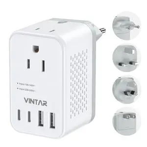 220V to 110V Voltage Converter US to Europe, VINTAR 2000W Detachable Power Converter Adapter Combo with Type A/C/G/I Plugs, International Travel Converter for Hair Dryer Straightener Curling Iron 220V to 110V Voltage Converter US to Europe, VINTAR 2000W Detachable Power Converter Adapter Combo with Type A/C/G/I Plugs, International Travel Converter for Hair Dryer Straightener Curling Iron