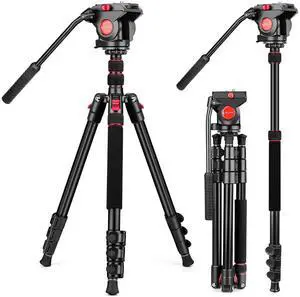Victiv Camera Tripod, 72" Video Tripod with Fluid Head, Aluminum Heavy Duty Tripod with Carry Bag, Professional Camera Tripods & Monopods, Compatible with Canon, Sony, DSLR, Camcorder Victiv Camera Tripod, 72" Video Tripod with Fluid Head, Aluminum Heavy Duty Tripod with Carry Bag, Professional Camera Tripods & Monopods, Compatible with Canon, Sony, DSLR, Camcorder