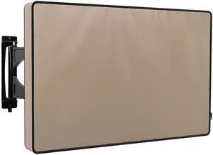 iBirdie Outdoor TV Cover 60 to 65 inch Weatherproof, Cover Size 58"L x 37"H, Waterproof for Outside Flat Screen 60 to 65 inch TV, Light Brown, 600D Thick Fabric Screen Protector with Bottom iBirdie Outdoor TV Cover 60 to 65 inch Weatherproof, Cover Size 58"L x 37"H, Waterproof for Outside Flat Screen 60 to 65 inch TV, Light Brown, 600D Thick Fabric Screen Protector with Bottom