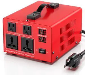 1500W Voltage Transformer Power Converter(110V to 220V, 220V to 110V) Step Up/Down Converter 110/120 Volt - 220/240 Volt w/US Power Cord, LCD Display, 2 US Outlets, 2 Universal Outlet 1500W Voltage Transformer Power Converter(110V to 220V, 220V to 110V) Step Up/Down Converter 110/120 Volt - 220/240 Volt w/US Power Cord, LCD Display, 2 US Outlets, 2 Universal Outlet