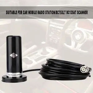 VHF UHF Radio Antenna, Vehicle/Car Mobile VHF/UHF Dual Band BNC Male Scanner Magnetic Base Connector Mount Compatible with BC75XLT BC125AT for Car Station VHF UHF Radio Antenna, Vehicle/Car Mobile VHF/UHF Dual Band BNC Male Scanner Magnetic Base Connector Mount Compatible with BC75XLT BC125AT for Car Station