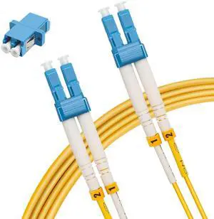 LUWWZLX 50M(164ft) LC to LC Fiber Optic Cable, Single-Mode Duplex 9/125m OS2 1G/10G Patch Cord, 2.0mm LSZH Jacket, with LC Adapter Coupler LUWWZLX 50M(164ft) LC to LC Fiber Optic Cable, Single-Mode Duplex 9/125m OS2 1G/10G Patch Cord, 2.0mm LSZH Jacket, with LC Adapter Coupler