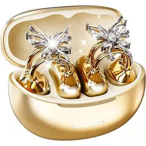 NexBeam Clip-On Open Ear Earbuds with Detachable Crystal Butterfly Earrings, Bluetooth 6.0 Wireless Headphones for Women, 50H Playtime, Comfortable Fit for Small Ears, Sports, Glasses Wearers NexBeam Clip-On Open Ear Earbuds with Detachable Crystal Butterfly Earrings, Bluetooth 6.0 Wireless Headphones for Women, 50H Playtime, Comfortable Fit for Small Ears, Sports, Glasses Wearers