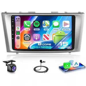 6G+128G Android 15 Car Radio for Toyota Camry 2006-2011 not for J-BL with Wireless Carplay/Android Auto, 9 Inch Touch Screen Stereo, Bluetooth, GPS, WiFi, SWC, DSP+ Backup Camera 6G+128G Android 15 Car Radio for Toyota Camry 2006-2011 not for J-BL with Wireless Carplay/Android Auto, 9 Inch Touch Screen Stereo, Bluetooth, GPS, WiFi, SWC, DSP+ Backup Camera
