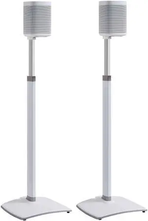 SANUS Adjustable Height Wireless Speaker Stands Designed for Sonos One, One SL, and Play:1 - Tool-Free Adjustment up to 16" and Built-in Cable Management (White) SANUS Adjustable Height Wireless Speaker Stands Designed for Sonos One, One SL, and Play:1 - Tool-Free Adjustment up to 16" and Built-in Cable Management (White)