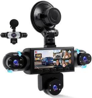 5 Channel Dash Cam 360 View, 1080P Front and Rear Left Right Inside 3.16 Inch Dash Camera for Cars, 12 Lights Night Vision, Motion Detection Camera for Cars 5 Channel Dash Cam 360 View, 1080P Front and Rear Left Right Inside 3.16 Inch Dash Camera for Cars, 12 Lights Night Vision, Motion Detection Camera for Cars