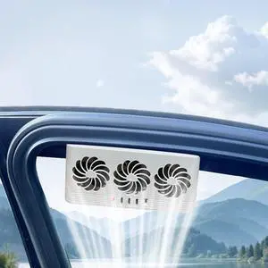 Torcarvh Car Solar Powered Window Exhaust Fan Vehicle Ventilation Fans Car Radiator Cooling Fan Cars Window Vent with Three Air Outlets (White) Torcarvh Car Solar Powered Window Exhaust Fan Vehicle Ventilation Fans Car Radiator Cooling Fan Cars Window Vent with Three Air Outlets (White)