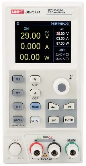 UNI-T UDP6730 360W DC Switching Power Supply 40V/30A Bench Power Supply Single Channel 2.8in TFT LCD Display Compact Size 1 Unit UNI-T UDP6730 360W DC Switching Power Supply 40V/30A Bench Power Supply Single Channel 2.8in TFT LCD Display Compact Size 1 Unit