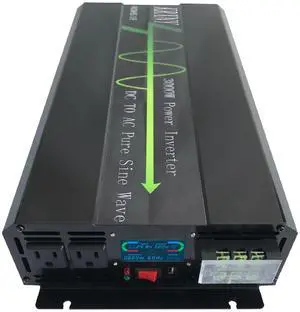 KRXNY 3000W Pure Sine Wave Power Inverter Converter 24V DC to 120V AC 60HZ Off Grid with LCD Display for RV Camping Home Solar KRXNY 3000W Pure Sine Wave Power Inverter Converter 24V DC to 120V AC 60HZ Off Grid with LCD Display for RV Camping Home Solar