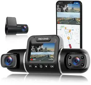REXING V2 PRO AI Dash CAM, 3 Channel Front Cabin Rear 1080p Recording,2.7 LCD,WiFi,Mobile App,GPS,Night Vision,Artificial Intelligence Dash Camera ADAS, Collision, Pedestrian,Lane Departure Warning REXING V2 PRO AI Dash CAM, 3 Channel Front Cabin Rear 1080p Recording,2.7 LCD,WiFi,Mobile App,GPS,Night Vision,Artificial Intelligence Dash Camera ADAS, Collision, Pedestrian,Lane Departure Warning