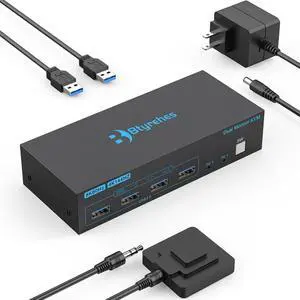 8K HDMI KVM Switch 2 Monitors 2 Computers Dual Monitor Support 8K@60Hz 4K@144Hz KVM Switcher PC Extended Display for 2 Port Share 4 USB 3.0 HUB Desktop Controller and 2 USB Cables Included 8K HDMI KVM Switch 2 Monitors 2 Computers Dual Monitor Support 8K@60Hz 4K@144Hz KVM Switcher PC Extended Display for 2 Port Share 4 USB 3.0 HUB Desktop Controller and 2 USB Cables Included