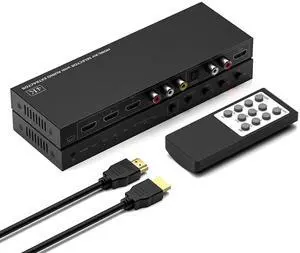 Y.D.F 3 Way HDMI 2.0+ 1 RCA to HDMI Selector Converter(2 in 1 with Audio Extractor) Support 4:3/16:9 Switching2.0ch/5.1ch and ARC for N64 NGC Wii PS2/3/4/5 Xbox Switch Apple TV FireStick Ruko Etc. Y.D.F 3 Way HDMI 2.0+ 1 RCA to HDMI Selector Converter(2 in 1 with Audio Extractor) Support 4:3/16:9 Switching2.0ch/5.1ch and ARC for N64 NGC Wii PS2/3/4/5 Xbox Switch Apple TV FireStick Ruko Etc.