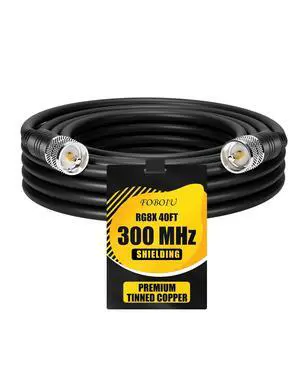 Foboiu RG8x Coaxial Cable 40FT, CB Antenna Cables PL259 UHF Male-to-Male Foboiu RG8x Coaxial Cable 40FT, CB Antenna Cables PL259 UHF Male-to-Male