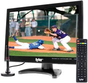Tyler 14 Portable TV LCD Monitor 1080P Rechargeable Lithium Battery Operated, 2 Antenna, HDMI, USB, RCA, FM Radio, Digital Tuner, AV Inputs, AC/DC, TV Stand and Remote Control for Car Travel Tyler 14 Portable TV LCD Monitor 1080P Rechargeable Lithium Battery Operated, 2 Antenna, HDMI, USB, RCA, FM Radio, Digital Tuner, AV Inputs, AC/DC, TV Stand and Remote Control for Car Travel