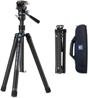 SIRUI Carbon Fiber Travel Tripod with Fluid Head, 360 Smooth Pan & 90 Tilt, 8 Leveling Base, 5kg Payload, 2S Quick Release Leg, Reversible Column, Max 61" for Outdoor Hiking Vlogging SIRUI Carbon Fiber Travel Tripod with Fluid Head, 360 Smooth Pan & 90 Tilt, 8 Leveling Base, 5kg Payload, 2S Quick Release Leg, Reversible Column, Max 61" for Outdoor Hiking Vlogging