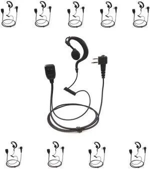 PROMAXPOWER 10-Pack G-Shape Swivel Earpiece with PTT for Motorola CP200D R2 PROMAXPOWER 10-Pack G-Shape Swivel Earpiece with PTT for Motorola CP200D R2