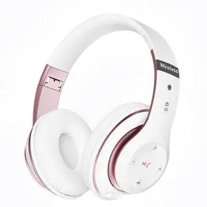 Falebare Bluetooth Headphones Over Ear, 6S Foldable Wireless Headphones with 6 EQ Modes, 40 Hours Playtime HiFi Stereo Headset with Mic, Soft Ear Pads, TF/FM for Cellphone/PC/Home (White & Rose Falebare Bluetooth Headphones Over Ear, 6S Foldable Wireless Headphones with 6 EQ Modes, 40 Hours Playtime HiFi Stereo Headset with Mic, Soft Ear Pads, TF/FM for Cellphone/PC/Home (White & Rose