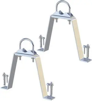 MOOKEERF 2 PCS Antenna Wall Mount with U-Bolts for 1"-2" OD Poles, Stainless Steel Double Antenna Mast Clamp Heavy Duty Mounting Kit for Antenna, Lamps, Pipes MOOKEERF 2 PCS Antenna Wall Mount with U-Bolts for 1"-2" OD Poles, Stainless Steel Double Antenna Mast Clamp Heavy Duty Mounting Kit for Antenna, Lamps, Pipes