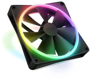 NZXT F140 RGB 140mm PWM PC Fan High Airflow, Low Noise Fluid Dynamic Bearing Single (Requires NZXT RGB Controller for CAM Software) 18 LEDs Black NZXT F140 RGB 140mm PWM PC Fan High Airflow, Low Noise Fluid Dynamic Bearing Single (Requires NZXT RGB Controller for CAM Software) 18 LEDs Black