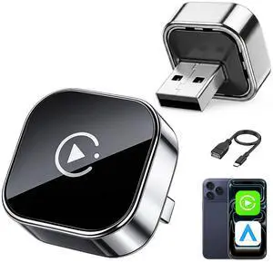 Wireless CarPlay & Android Auto Adapter for Cars, Converts Wired CarPlay to Wireless, Fast Auto Connect, Plug and Play, Stable Bluetooth WiFi Connection for iPhone and Android Wireless CarPlay & Android Auto Adapter for Cars, Converts Wired CarPlay to Wireless, Fast Auto Connect, Plug and Play, Stable Bluetooth WiFi Connection for iPhone and Android