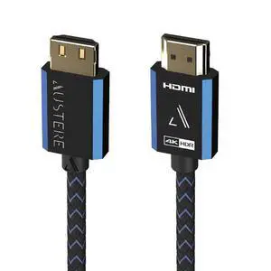 AUSTERE V Series Certified Premium 4K HDMI Cable 1.5m, 4K HDR High Fidelity ARC, Gold Contacts, Silver-Plated Conductors, LinkFit Locking Connectors, High Speed Flex Cable 18Gbps 4K60 Gaming & All TVs AUSTERE V Series Certified Premium 4K HDMI Cable 1.5m, 4K HDR High Fidelity ARC, Gold Contacts, Silver-Plated Conductors, LinkFit Locking Connectors, High Speed Flex Cable 18Gbps 4K60 Gaming & All TVs
