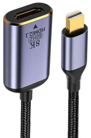 NFHK Mini DisplayPort 1.4 Source to HDMI 2.0 Display 8K 60hz UHD 4K Mini-DP to HDMI Male Monitor Adapter Cable NFHK Mini DisplayPort 1.4 Source to HDMI 2.0 Display 8K 60hz UHD 4K Mini-DP to HDMI Male Monitor Adapter Cable