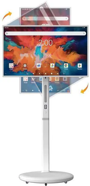 KVKID 32" FHD Smart Portable TV, Portable TV on Wheels with Rotatable Touch Screen, 8GB + 128GB Storage, Android 13 OS, Rolling TV with Full Swivel Rotation, Voice Remote, Built-in 13MP Webcam KVKID 32" FHD Smart Portable TV, Portable TV on Wheels with Rotatable Touch Screen, 8GB + 128GB Storage, Android 13 OS, Rolling TV with Full Swivel Rotation, Voice Remote, Built-in 13MP Webcam