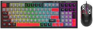 SaharaCase - Wired Gaming Keyboard & Mouse Combo ^^ 98 Keys Full Keyboard ^^ Anti-Ghosting Multi-Key ^^ 7-RGB Backlights (Black/Red) SaharaCase - Wired Gaming Keyboard & Mouse Combo ^^ 98 Keys Full Keyboard ^^ Anti-Ghosting Multi-Key ^^ 7-RGB Backlights (Black/Red)
