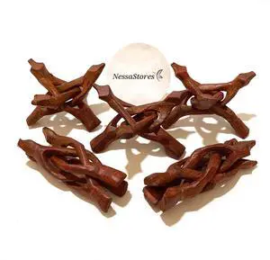 NessaStores - Carved Tripod Wood Stand Holder 4" #JC-045 (8 pcs) NessaStores - Carved Tripod Wood Stand Holder 4" #JC-045 (8 pcs)