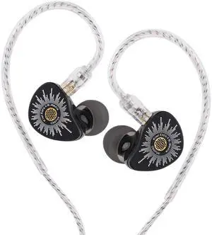 HIFIXAUDIO Kiwi Ears x B_Media Chorus in Ear Monitor, DLC Diaphragm Dynamic Driver IEM, with CNC Metal Faceplate, Wired Earbuds with Dual Silver-Plated Cable for Musicians (1, Black, 3.5mm with Mic) HIFIXAUDIO Kiwi Ears x B_Media Chorus in Ear Monitor, DLC Diaphragm Dynamic Driver IEM, with CNC Metal Faceplate, Wired Earbuds with Dual Silver-Plated Cable for Musicians (1, Black, 3.5mm with Mic)
