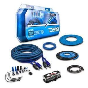DS18 AKIT4.BL 4-GA Amplifier Installation Kit Up to 1680 Watts RMS, Mini-ANL Fuse Holder, Speaker & RCA Cables, CCA Amplifier Wiring Kit, Ultra Flex Wire, Amp Wire Kit, Amp Wiring Kit 4 Gauge - Blue DS18 AKIT4.BL 4-GA Amplifier Installation Kit Up to 1680 Watts RMS, Mini-ANL Fuse Holder, Speaker & RCA Cables, CCA Amplifier Wiring Kit, Ultra Flex Wire, Amp Wire Kit, Amp Wiring Kit 4 Gauge - Blue