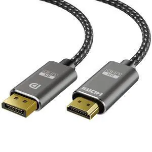 8K DisplayPort to HDMI Cable 30 ft, Uni Directional, DP Source to HDMI Display, 8K@60Hz, 4K@240Hz, 2K@240HZ, DisplayPort 1.4 to HDMI 2.1 Braided Cord for NVIDIA,Dell, AMD, Lenovo, HP, PC, M 8K DisplayPort to HDMI Cable 30 ft, Uni Directional, DP Source to HDMI Display, 8K@60Hz, 4K@240Hz, 2K@240HZ, DisplayPort 1.4 to HDMI 2.1 Braided Cord for NVIDIA,Dell, AMD, Lenovo, HP, PC, M