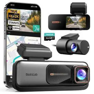 BOTSLAB 4K+2K Dual Dash Cam Front and Rear, Dashcam with Voice Control, STARVIS, ADAS Driver Alerts, Starry Night Vision, 24/7 Parking Monitor, 5.8GHz WiFi & GPS, Free 64GB Card, Loop Recording BOTSLAB 4K+2K Dual Dash Cam Front and Rear, Dashcam with Voice Control, STARVIS, ADAS Driver Alerts, Starry Night Vision, 24/7 Parking Monitor, 5.8GHz WiFi & GPS, Free 64GB Card, Loop Recording