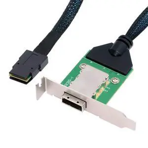 chenyang Mini SAS SFF-8087 36Pin Host to SFF-8088 26Pin External Extension Data Cable PCBA with Low Profile Bracket chenyang Mini SAS SFF-8087 36Pin Host to SFF-8088 26Pin External Extension Data Cable PCBA with Low Profile Bracket