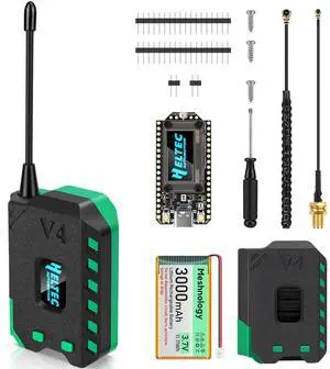 Meshnology 1PCS ESP32 LoRa V4 Meshtastic Kit - 28dBm High Power SX1262 Development Board, Pre-flashed, with 3000mAh Battery, Case & Antenna for Ar duino LoRaWAN IoT Meshnology 1PCS ESP32 LoRa V4 Meshtastic Kit - 28dBm High Power SX1262 Development Board, Pre-flashed, with 3000mAh Battery, Case & Antenna for Ar duino LoRaWAN IoT