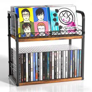 Alyoen 2-Tier CD Holder, CD Storage Rack, CD Organizer with Display Top Shelf, CD Case Holder for Home Office, Holds Up to 60 Standard, Ideal for Music Enthusiasts Alyoen 2-Tier CD Holder, CD Storage Rack, CD Organizer with Display Top Shelf, CD Case Holder for Home Office, Holds Up to 60 Standard, Ideal for Music Enthusiasts
