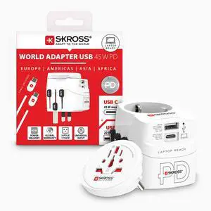 Skross 1.302474 Travel Adapter Pro Light USB AC45PD World Skross 1.302474 Travel Adapter Pro Light USB AC45PD World