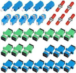 fyboptwu - 35 pcs Fiber Optic Couplers Kit for SC ST LC Simplex or Duplex Cables, 35pcs Fiber Optic Adapter Couplers for Multi-Mode & Single-Mode Patch Cords fyboptwu - 35 pcs Fiber Optic Couplers Kit for SC ST LC Simplex or Duplex Cables, 35pcs Fiber Optic Adapter Couplers for Multi-Mode & Single-Mode Patch Cords