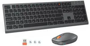 MEETION Wireless Keyboard and Mouse Combo, Multi-Device Bluetooth Keyboard Mouse, Slim Silent Scissor-Switch Full-Size Rechargeable Keyboard, 3200 DPI Optical Mouse, for Windows, Mac, PC/Laptop MEETION Wireless Keyboard and Mouse Combo, Multi-Device Bluetooth Keyboard Mouse, Slim Silent Scissor-Switch Full-Size Rechargeable Keyboard, 3200 DPI Optical Mouse, for Windows, Mac, PC/Laptop