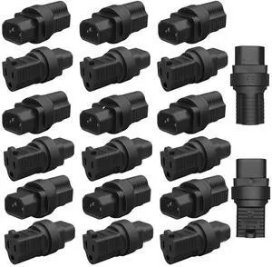 TEWOXIN 20 PCS IEC320 C14 to 5-15R Power Adapter Plug,3-Prong US Standard Grounding Connector, 125V 15A,for Computer, Server & Electronics TEWOXIN 20 PCS IEC320 C14 to 5-15R Power Adapter Plug,3-Prong US Standard Grounding Connector, 125V 15A,for Computer, Server & Electronics