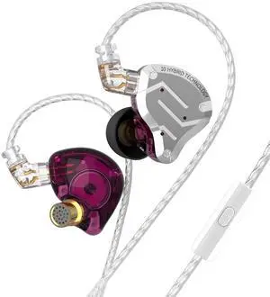 KZ ZS10 Pro Gaming Earbuds Headphone, KZ in Ear Monitor IEM HiFi Earphone with 5 Driver 4BA 1DD with Detachable 0.75mm 2 Pin Cable for Singer Musician Drummer (Purple with Mic) KZ ZS10 Pro Gaming Earbuds Headphone, KZ in Ear Monitor IEM HiFi Earphone with 5 Driver 4BA 1DD with Detachable 0.75mm 2 Pin Cable for Singer Musician Drummer (Purple with Mic)