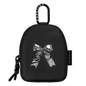 CASETiFY Earbuds Pouch - Metallic Ribbon - Black CASETiFY Earbuds Pouch - Metallic Ribbon - Black
