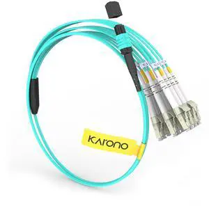 Karono 1M(3.3ft) MPO/MTP to 12 x LC Fiber Optic Breakout Cable OM3 50/125 - Aqua Karono 1M(3.3ft) MPO/MTP to 12 x LC Fiber Optic Breakout Cable OM3 50/125 - Aqua