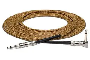 Hosa GTR-518R Straight to Right Angle Guitar Cable - 18 foot Tweed Hosa GTR-518R Straight to Right Angle Guitar Cable - 18 foot Tweed