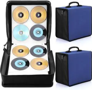 Sunnychicc 2 Pcs 400 Capacity CD/DVD Case DVD Case Holder Organizer CD Storage Wallets Protective with Zipper 600D Oxford Cloth Disc Wallet for Booklet Album Car Home Office(Blue) Sunnychicc 2 Pcs 400 Capacity CD/DVD Case DVD Case Holder Organizer CD Storage Wallets Protective with Zipper 600D Oxford Cloth Disc Wallet for Booklet Album Car Home Office(Blue)